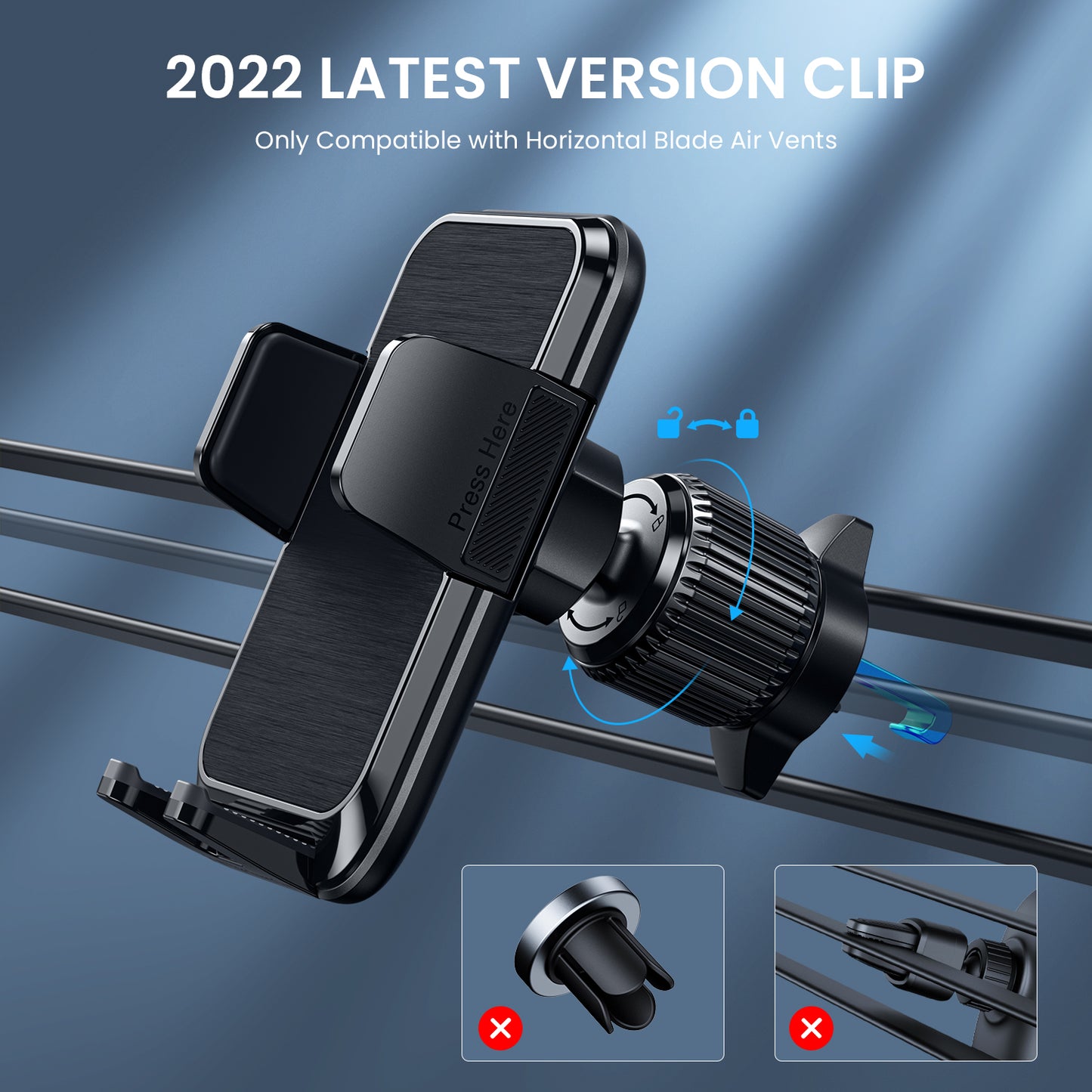 Qifutan Phone Mount for Car Vent [2022 Upgraded Clip] Cell Phone Holder Car Hands Free Cradle in Vehicle Car Phone Holder Mount Fit for Smartphone, iPhone, Cell Phone Automobile Cradles Universal