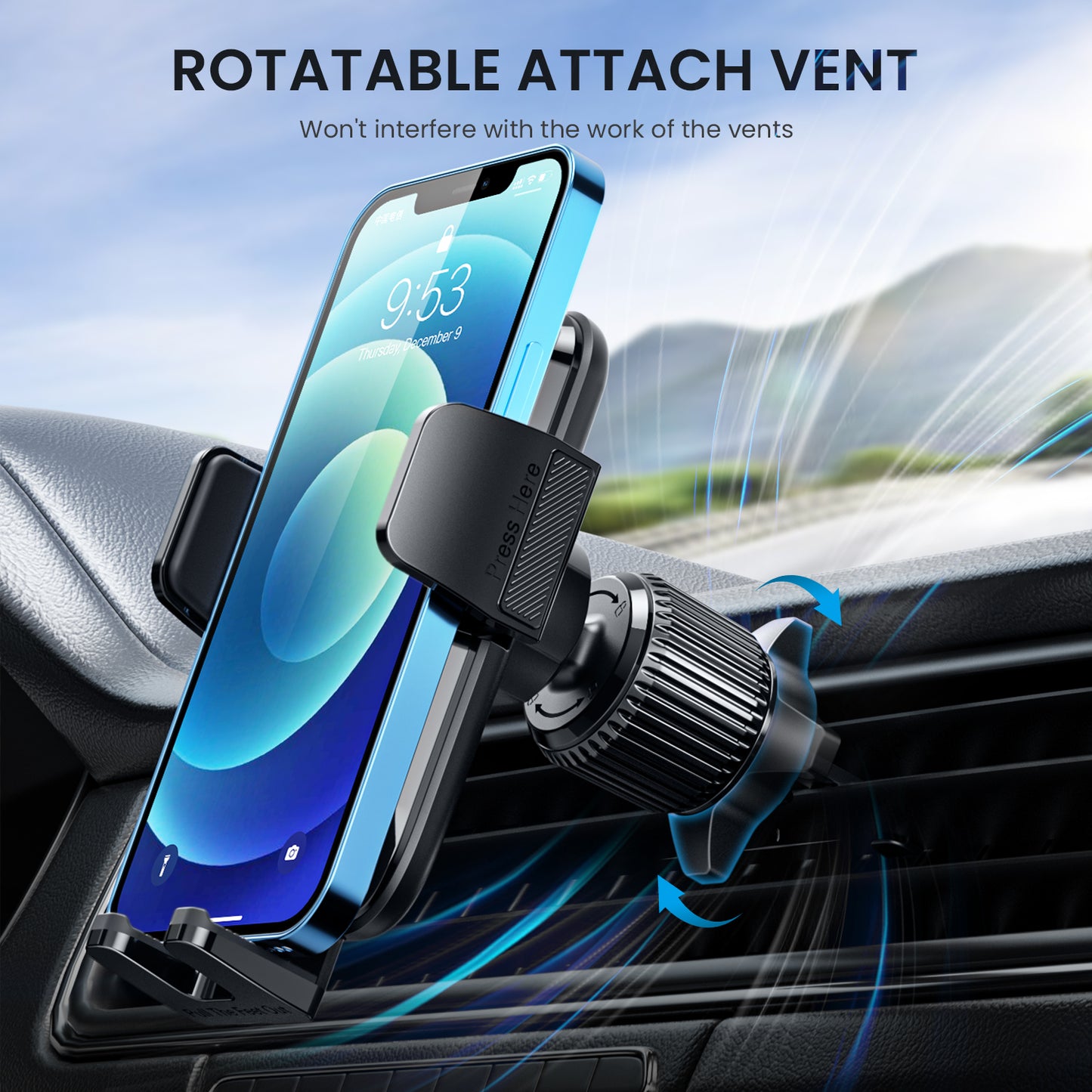 Qifutan Phone Mount for Car Vent [2022 Upgraded Clip] Cell Phone Holder Car Hands Free Cradle in Vehicle Car Phone Holder Mount Fit for Smartphone, iPhone, Cell Phone Automobile Cradles Universal